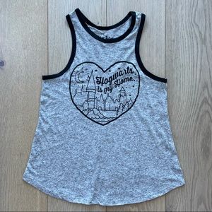 Harry Potter “Hogwarts is my Home” Heather Gray Racerback Tank Top